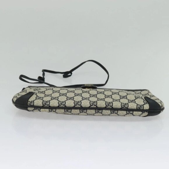 GUCCI GG Supreme Sherry Line Shoulder Bag PVC Navy Gold 39 02 026 Auth BA5255 - Picture 7 of 16